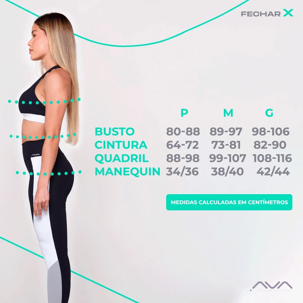 Conjunto Feminino Academia Top e Legging Com Bolso