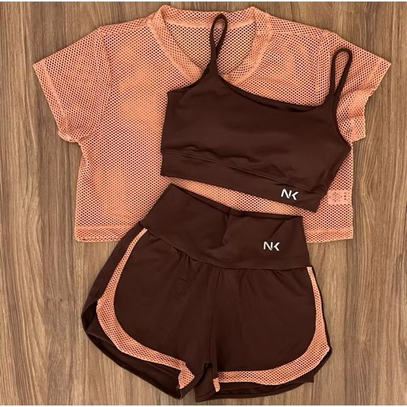Conjunto 3 peças com Short Duplo.