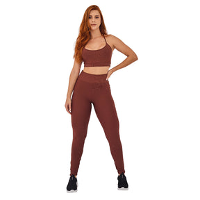 Conjunto Feminino Academia Top e Legging Com Bolso