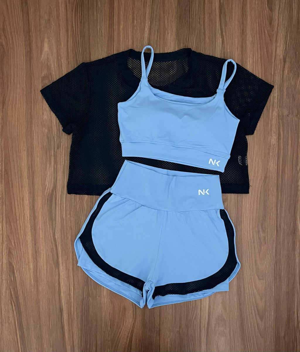 Conjunto 3 peças com Short Duplo